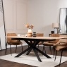 Jaxon 160-220cm Extending Dining Table with HPL Oak Finish Top & Black Metal Legs Jaxon 160-220cm Extending Dining Table with HPL Oak Finish Top & Black Metal Legs