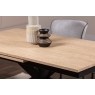Jaxon 160-220cm Extending Dining Table with HPL Oak Finish Top & Black Metal Legs Jaxon 160-220cm Extending Dining Table with HPL Oak Finish Top & Black Metal Legs