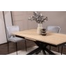 Jaxon 160-220cm Extending Dining Table with HPL Oak Finish Top & Black Metal Legs Jaxon 160-220cm Extending Dining Table with HPL Oak Finish Top & Black Metal Legs