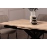 Jaxon 160-220cm Extending Dining Table with HPL Oak Finish Top & Black Metal Legs Jaxon 160-220cm Extending Dining Table with HPL Oak Finish Top & Black Metal Legs