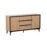 Jaxon Wide Sideboard with HPL Oak Finish & Black Metal Frame Jaxon Wide Sideboard with HPL Oak Finish & Black Metal Frame
