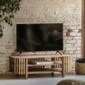 Gallery Direct Voss Mango Wood Slatted Media TV Unit Gallery Direct Voss Mango Wood Slatted Media TV Unit