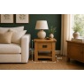 Salisbury Waxed Premium Oak Lamp Table With Drawer