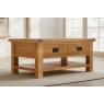 Salisbury Waxed Premium Oak Large Coffee Table With Drawer And Shelf - Self Assembly Salisbury Waxed Premium Oak Large Coffee Table With Drawer And Shelf - Self Assembly