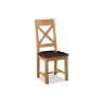 Salisbury Waxed Premium Oak Cross Back Dining Chair With Pu Seat (Pair) - Self Assembly Salisbury Waxed Premium Oak Cross Back Dining Chair With Pu Seat (Pair) - Self Assembly
