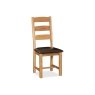 Salisbury Waxed Premium Oak Slatted Dining Chair With Pu Seat (Pair) - Self Assembly Salisbury Waxed Premium Oak Slatted Dining Chair With Pu Seat (Pair) - Self Assembly