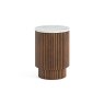 Harvard Reeded Mango Wood Storage Side Table with Marble Top Harvard Reeded Mango Wood Storage Side Table with Marble Top