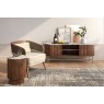 Harvard Reeded Mango Wood Storage Side Table with Marble Top Harvard Reeded Mango Wood Storage Side Table with Marble Top