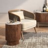 Harvard Reeded Mango Wood Storage Side Table with Marble Top Harvard Reeded Mango Wood Storage Side Table with Marble Top