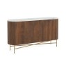 Harvard Reeded Mango Wood Large Sideboard with Marble Top