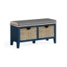 Marlow Oak Painted Navy Blue Storage Bench