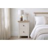 Modern Country Painted Oak Coconut White Narrow Bedside Table