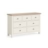 Modern Country Painted Oak Coconut White 3 Over 4 Chest of Drawers