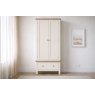 Modern Country Painted Oak Coconut White Gents Wardrobe