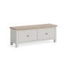 Modern Country Painted Oak Stone Grey Large 2 Drawer Blanket Box Bench