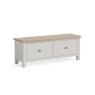 Modern Country Painted Oak Stone Grey Large 2 Drawer Blanket Box Bench