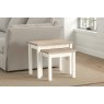 Modern Country Painted Oak Coconut White Nest Of Tables