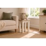 Modern Country Painted Oak Coconut White Lamp Table