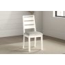 Modern Country Painted Oak Coconut White Dining Chair with Boucle White Seat (Pair)