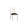 Modern Country Painted Oak Coconut White Dining Chair with Boucle Grey Seat (Pair)
