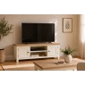 Modern Country Painted Oak Coconut White 125cm Large TV Unit