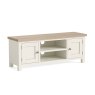 Modern Country Painted Oak Coconut White 125cm Large TV Unit