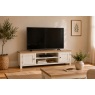 Modern Country Painted Oak Coconut White 160cm Extra Large TV Unit Modern Country Painted Oak Coconut White 160cm Extra Large TV Unit