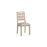 Modern Country Oak Dining Chair with Boucle White Seat (Pair)