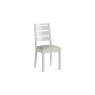 Modern Country Painted Oak Stone Grey Dining Chair with Boucle White Seat (Pair)