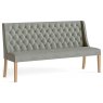 Normandy Chunky Country Oak Button Back Dining Sofa Bench in Grey
