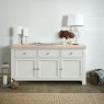 Salcombe Painted Oak Stone Grey Large Sideboard Salcombe Painted Oak Stone Grey Large Sideboard