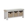 Salcombe Painted Oak Stone Grey Storage Bench Salcombe Painted Oak Stone Grey Storage Bench
