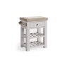 Salcombe Painted Oak Stone Grey Small Kitchen Island