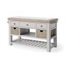 Salcombe Painted Oak Stone Grey Large Kitchen Island