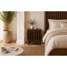 Soho Brown Oak Slatted Bedside Table Soho Brown Oak Slatted Bedside Table