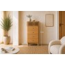 Soho Natural Oak Slatted Tallboy Chest of Drawers