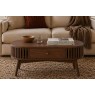 Soho Brown Oak Slatted Oval Coffee Table Soho Brown Oak Slatted Oval Coffee Table
