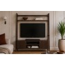 Soho Brown Oak Slatted 137cm Ladder TV Unit