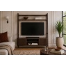 Soho Brown Oak Slatted 137cm Ladder TV Unit