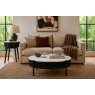 Soho Black Oak Slatted Story Coffee Table with Marble Top