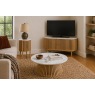 Soho Natural Oak Slatted Round Coffee Table with Marble Top Soho Natural Oak Slatted Round Coffee Table with Marble Top