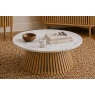 Soho Natural Oak Slatted Round Coffee Table with Marble Top Soho Natural Oak Slatted Round Coffee Table with Marble Top