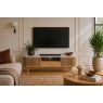 Soho Natural Oak Slatted Small TV Unit with Marble Top Soho Natural Oak Slatted Small TV Unit with Marble Top