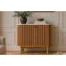 Soho Natural Oak Slatted Cupboard with Marble Top