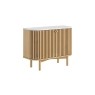 Soho Natural Oak Slatted Small Sideboard with Marble Top