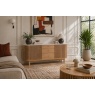 Soho Natural Oak Slatted Sideboard with Drawers & Marble Top