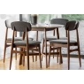 Gallery Direct Barcelona Dark Wood Round Dining Table with Marble Top Gallery Direct Barcelona Dark Wood Round Dining Table with Marble Top