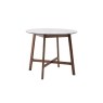 Gallery Direct Barcelona Dark Wood Round Dining Table with Marble Top Gallery Direct Barcelona Dark Wood Round Dining Table with Marble Top