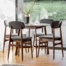 Gallery Direct Barcelona Dark Wood Round Dining Table with Marble Top Gallery Direct Barcelona Dark Wood Round Dining Table with Marble Top