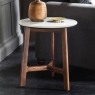 Gallery Direct Barcelona Dark Wood Side Table with Marble Top Gallery Direct Barcelona Dark Wood Side Table with Marble Top